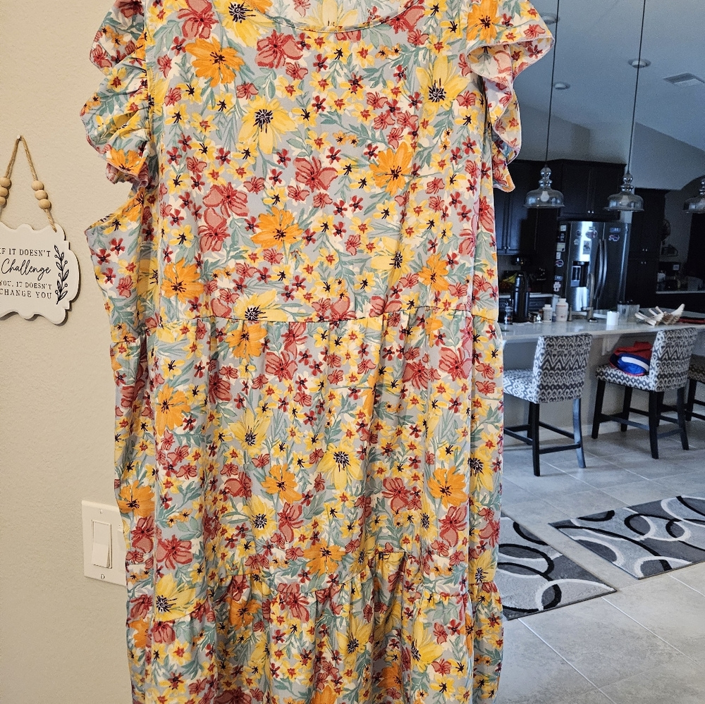 Flowered Dress, Shein Curve, Size 4XL